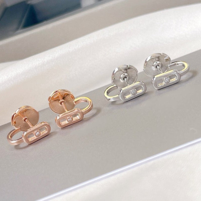 [OAKJURI Jewelry]CREOLES MOVE UNO MINI 1 DIAMOND EARRINGS