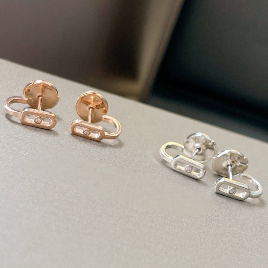 [OAKJURI Jewelry]CREOLES MOVE UNO MINI 1 DIAMOND EARRINGS