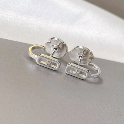 [OAKJURI Jewelry]CREOLES MOVE UNO MINI 1 DIAMOND EARRINGS