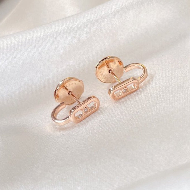 [OAKJURI Jewelry]CREOLES MOVE UNO MINI 1 DIAMOND EARRINGS