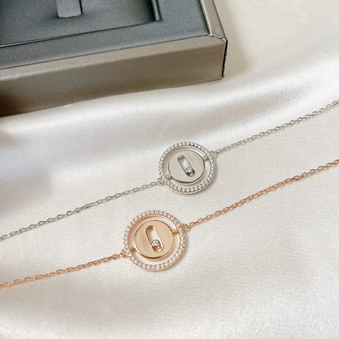 [OAKJURI Jewelry]LUCKY MOVE PAVED DIAMOND BRACELET