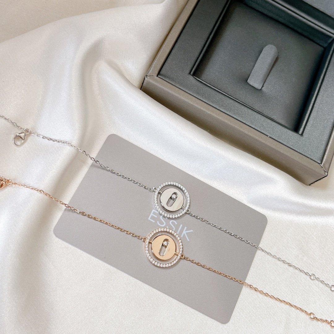 [OAKJURI Jewelry]LUCKY MOVE PAVED DIAMOND BRACELET