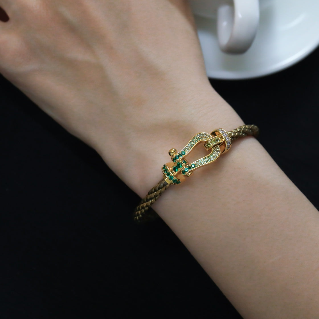 [OAKJURI Jewelry]FORCE 10 GOLD GREEN DIAMOND PAVED