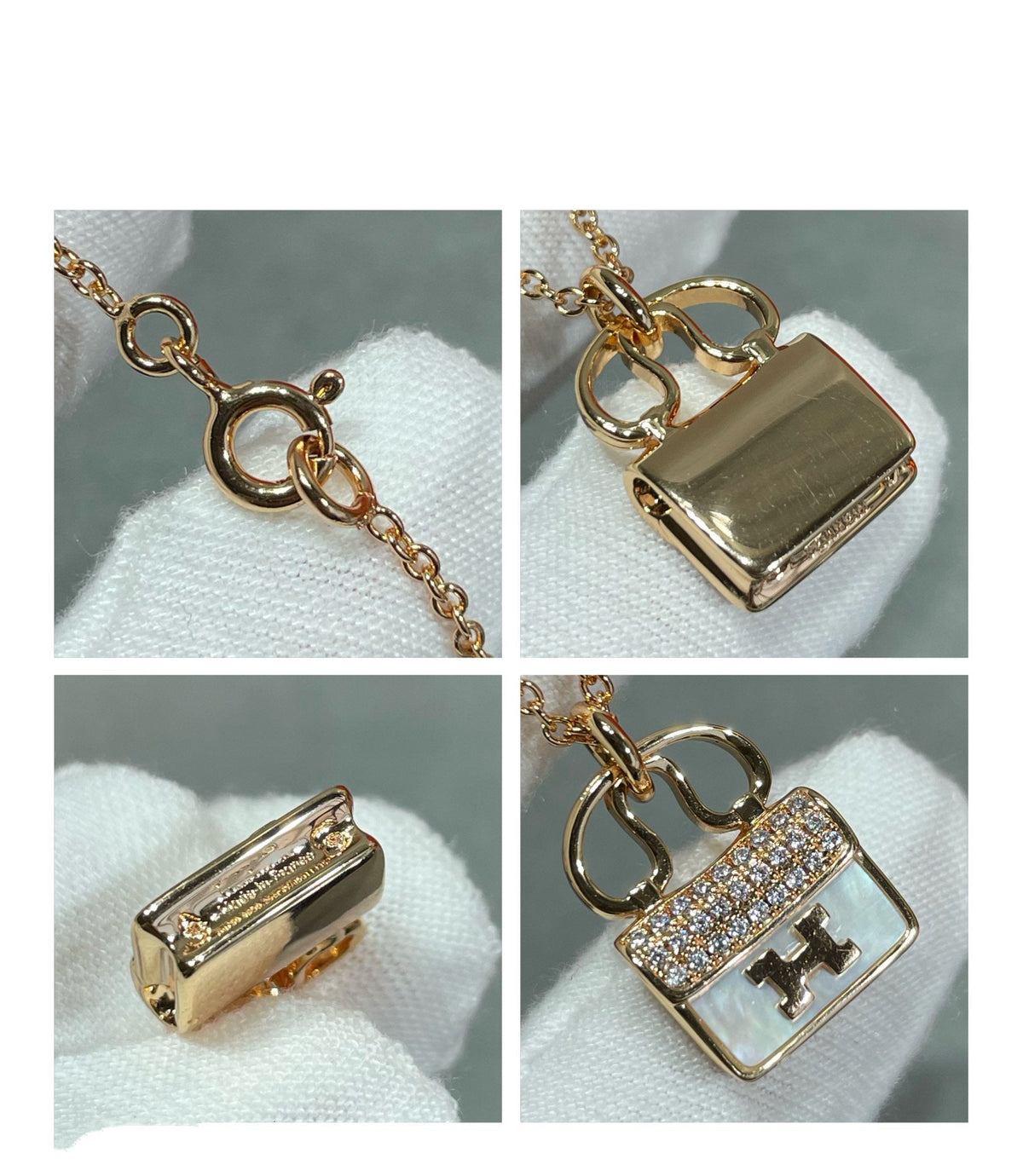 [OAKJURI Jewelry]H CIRCE MOISSANITE PENDANT NECKLACE GOLD