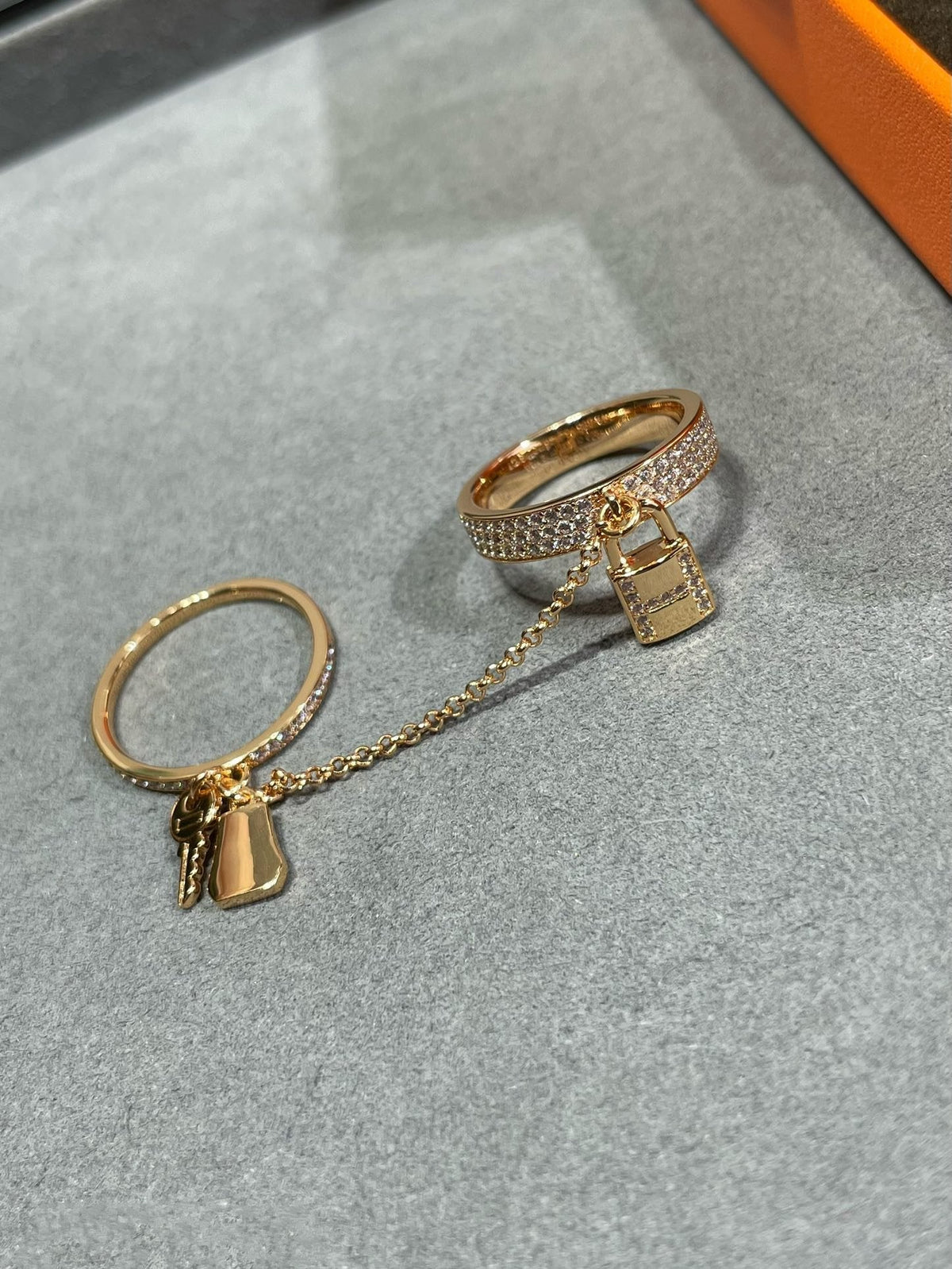 [OAKJURI Jewelry]HM KELLY CLOCHETTE DOUBLE RING IN  WITH DIAMONDS