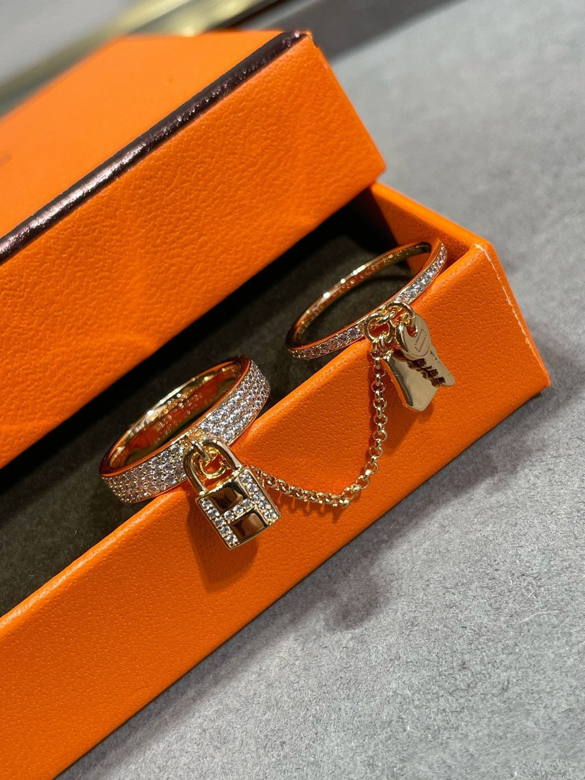 [OAKJURI Jewelry]HM KELLY CLOCHETTE DOUBLE RING IN  WITH DIAMONDS