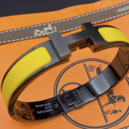 [OAKJURI Jewelry]CLIC HM SO BLACK YELLOW BRACELET