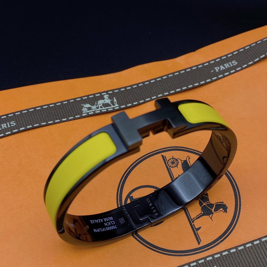 [OAKJURI Jewelry]CLIC HM SO BLACK YELLOW BRACELET