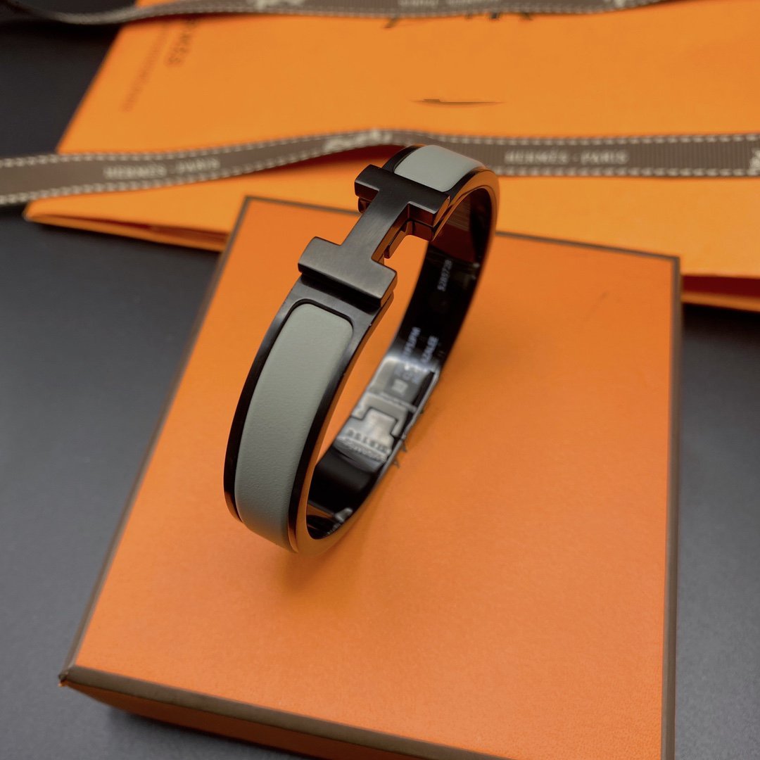 [OAKJURI Jewelry]CLIC HM SO BLACK GREY BRACELET