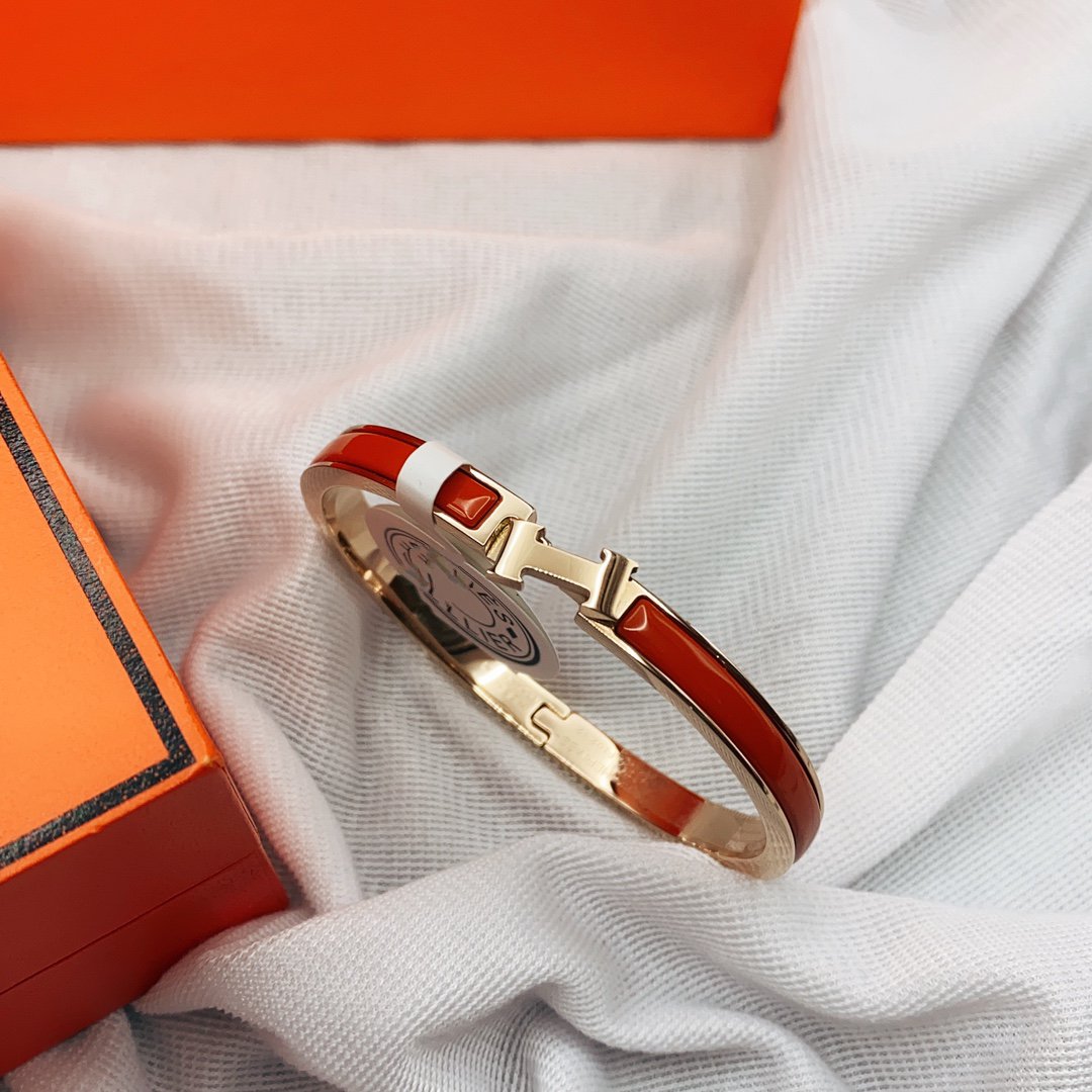 [OAKJURI Jewelry]CLASSIC HM CLIC RED 8MM ENAMEL BRACELET