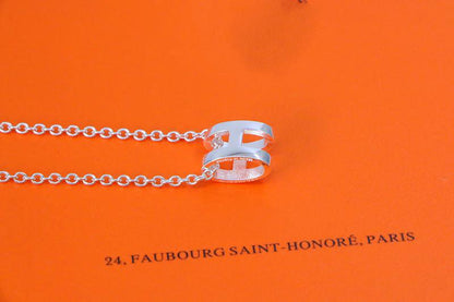 [OAKJURI Jewelry]HM NECKLACE H LETTER OVAL SERIES
