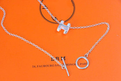 [OAKJURI Jewelry]HM NECKLACE H LETTER OVAL SERIES