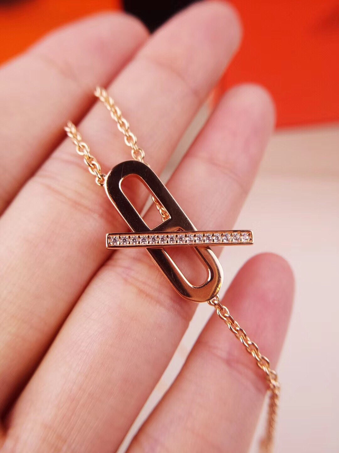 [OAKJURI Jewelry]HM FIRE PIG NOSE NECKLACE TRENDY STREET