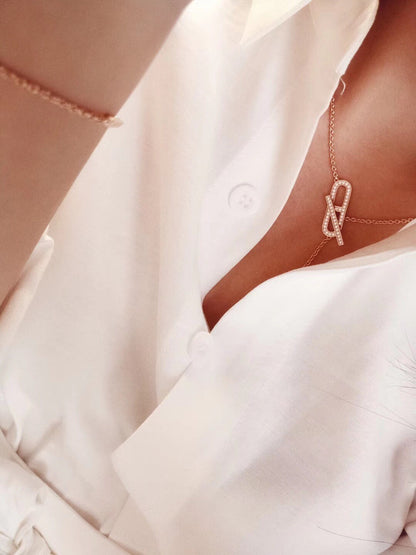 [OAKJURI Jewelry]HM FIRE PIG NOSE NECKLACE TRENDY STREET