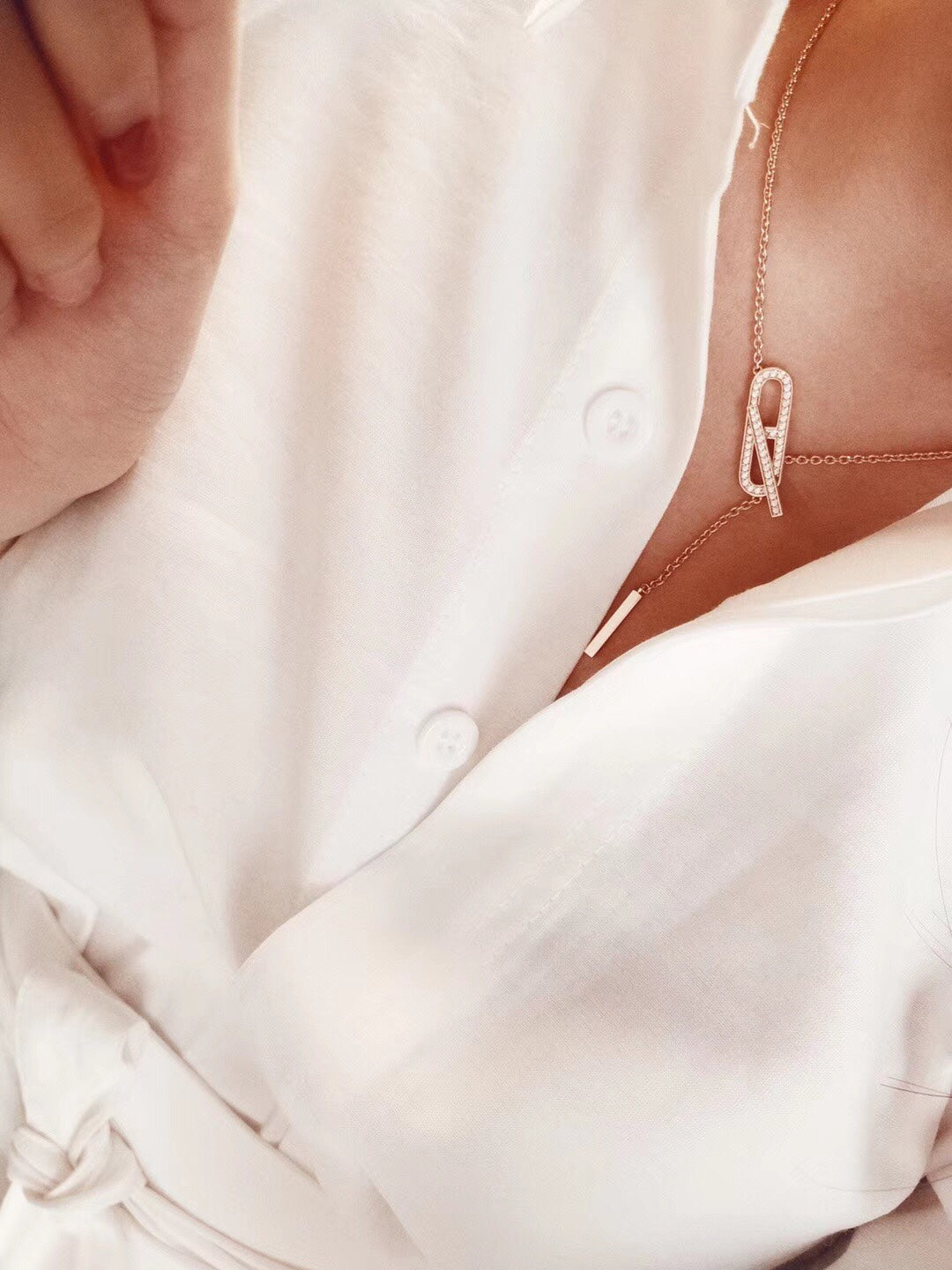 [OAKJURI Jewelry]HM FIRE PIG NOSE NECKLACE TRENDY STREET