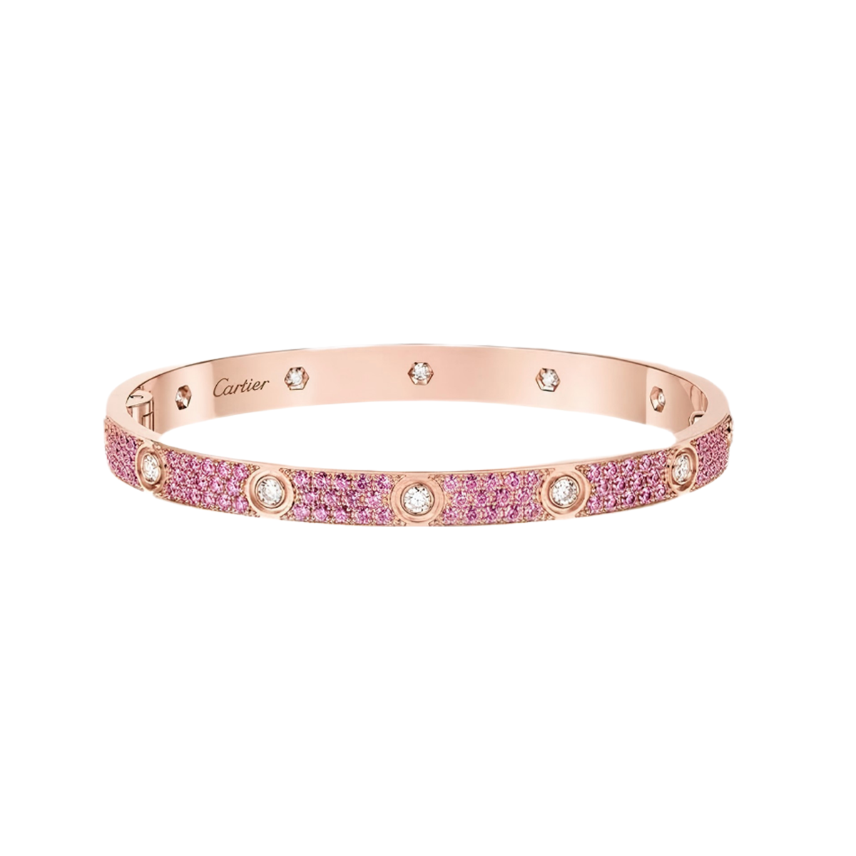 [OAKJURI Jewelry]2026 PAVE GEMSTONE LOVE BRACELET 6.1MM 10 DIAMONDS