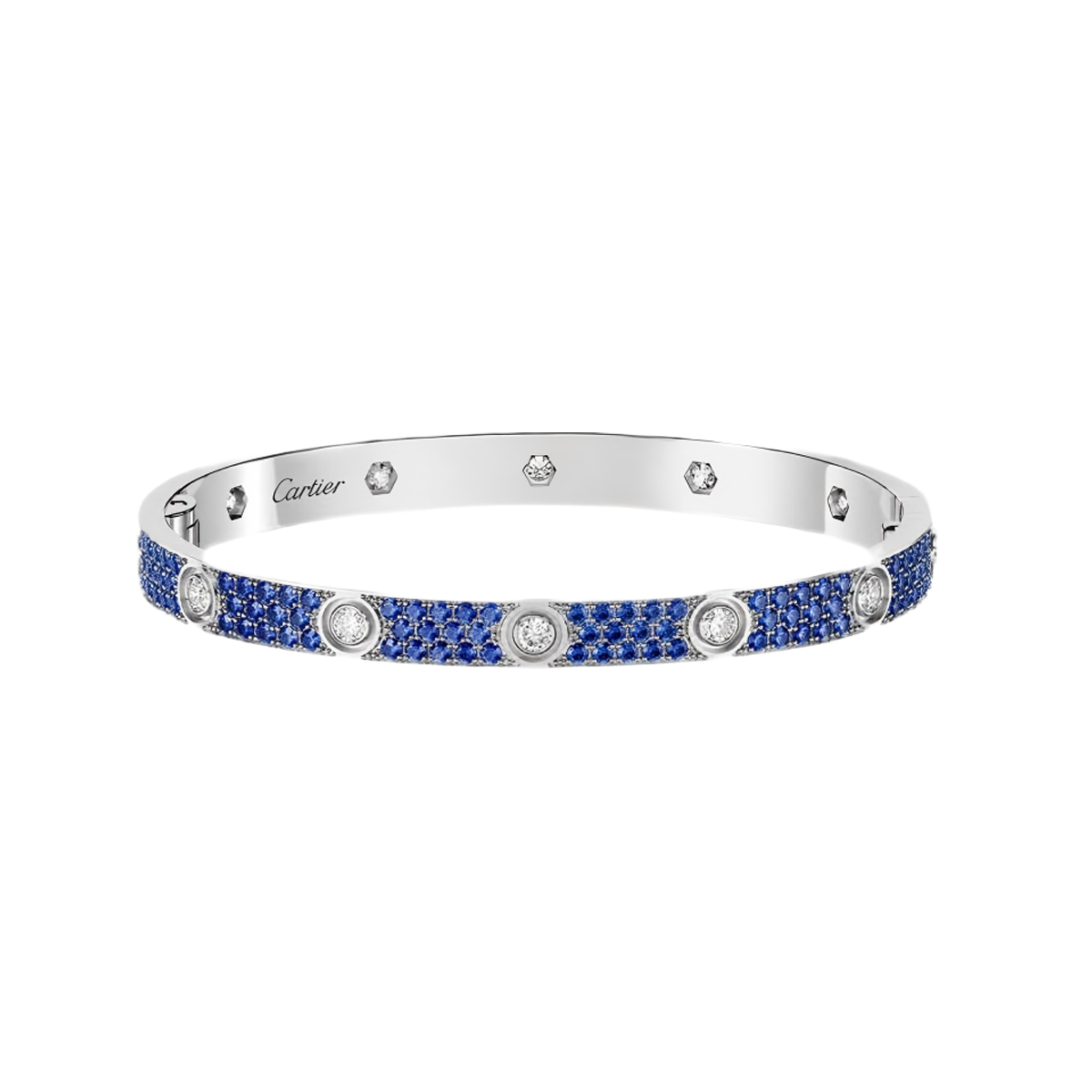 [OAKJURI Jewelry]2026 PAVE GEMSTONE LOVE BRACELET 6.1MM 10 DIAMONDS