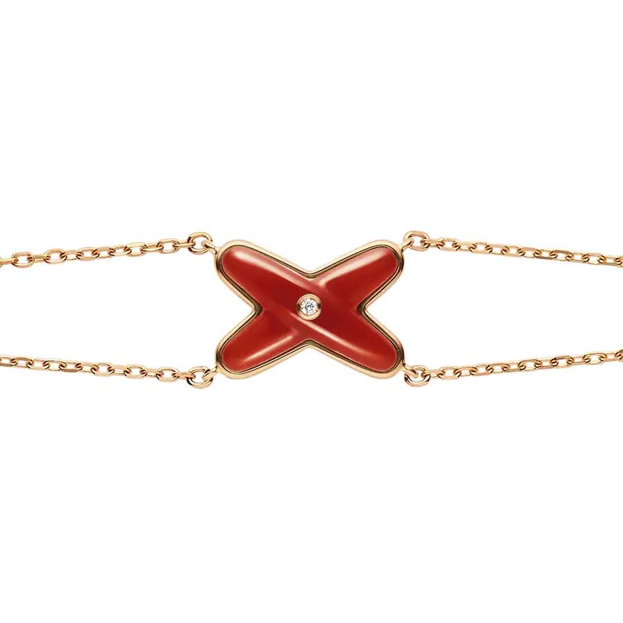 [OAKJURI Jewelry]JEUX BRACELET CARNELIAN PINK GOLD 1 DIAMOND