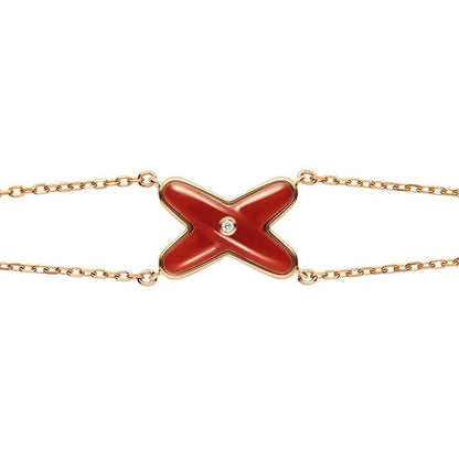 [OAKJURI Jewelry]JEUX BRACELET CARNELIAN PINK GOLD 1 DIAMOND