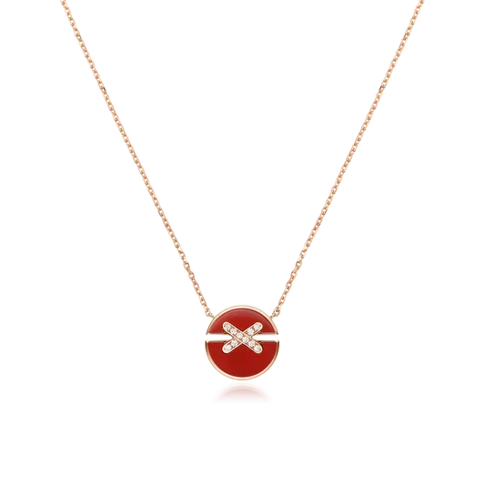 [OAKJURI Jewelry]JEUX DE ROSE GOLD DIAMOND NECKLACE