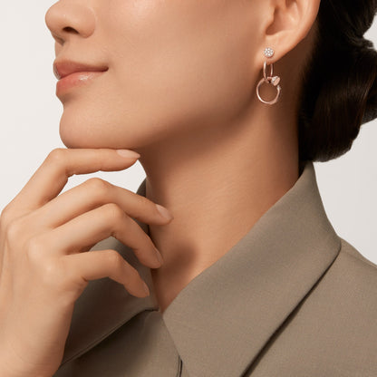 [OAKJURI Jewelry] JUSTE HALF DIAMOND DOUBLE EARRINGS