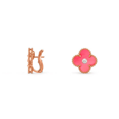 [OAKJURI Jewelry]CLOVER 15MM MOP DIAMOND EARRINGS COLLECTION