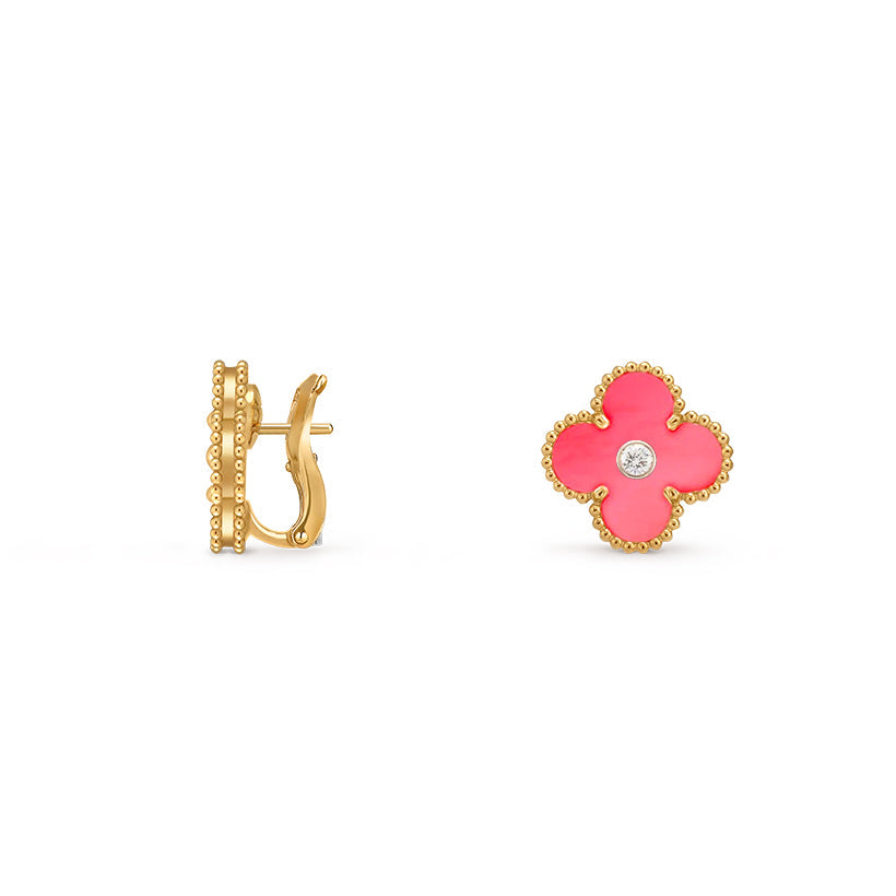 [OAKJURI Jewelry]CLOVER 15MM MOP DIAMOND EARRINGS COLLECTION