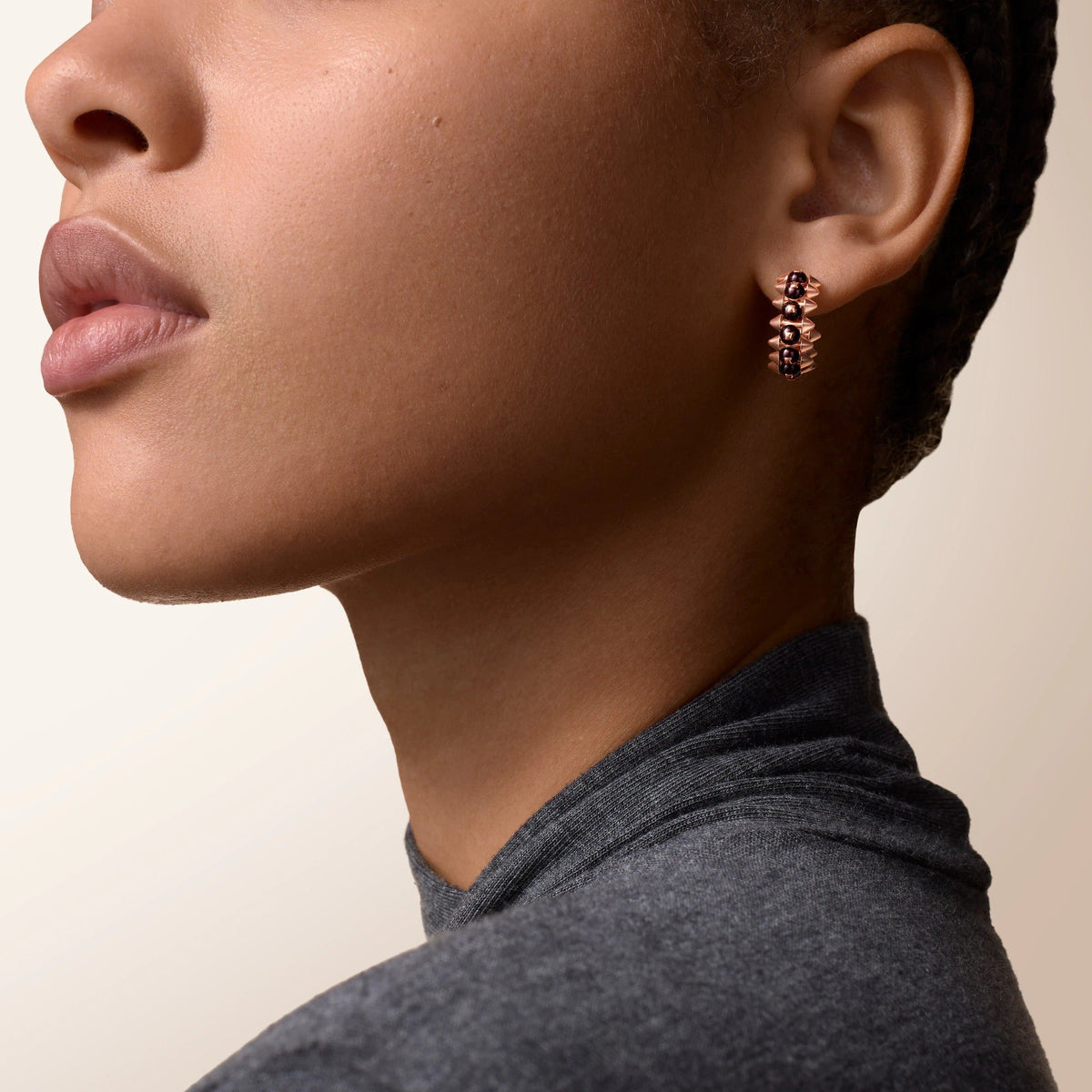[OAKJURI Jewelry] CLASH 7.9MM AGATE CHALCEDONY EARRINGS