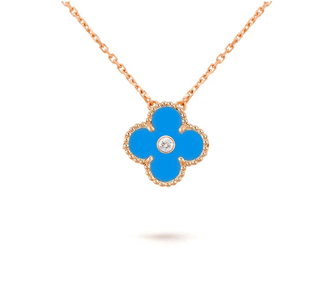 [OAKJURI Jewelry]CLOVER 15MM DIAMOND SINGLE FLOWER NECKLACE COLLECTION