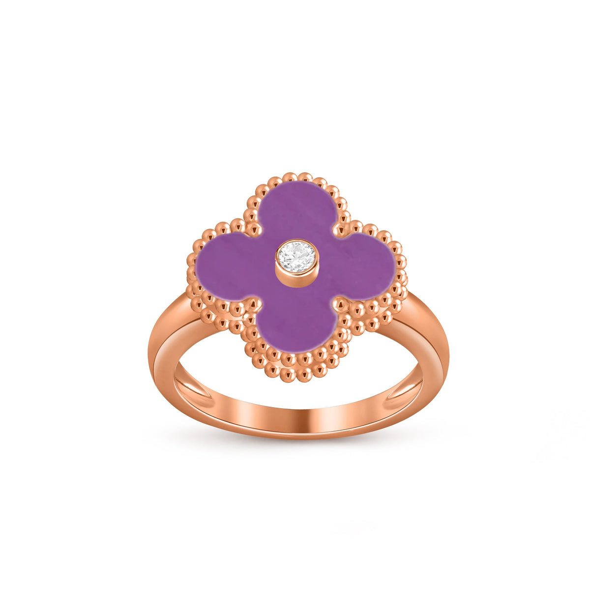 [OAKJURI Jewelry]CLOVER DIAMOND RING ROSE GOLD COLLECTION