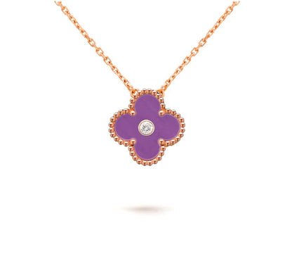 [OAKJURI Jewelry]CLOVER 15MM DIAMOND SINGLE FLOWER NECKLACE COLLECTION