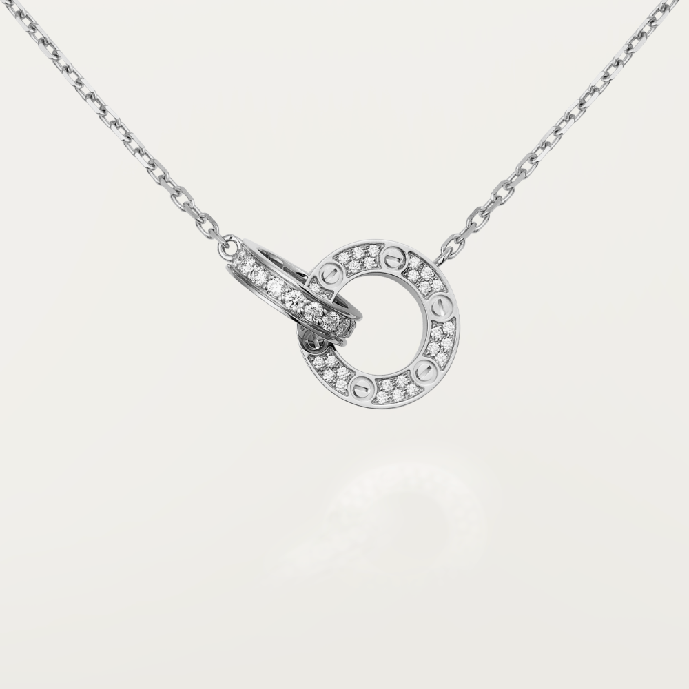 [OAKJURI Jewelry] LOVE  FULL DIAMOND PENDANT NECKLACE