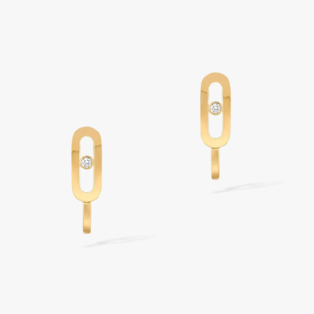 [OAKJURI Jewelry]CREOLES MOVE UNO MINI 1 DIAMOND EARRINGS