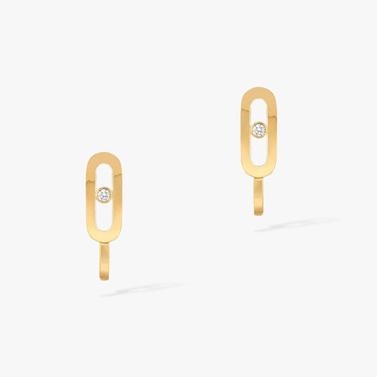 [OAKJURI Jewelry]CREOLES MOVE UNO MINI 1 DIAMOND EARRINGS