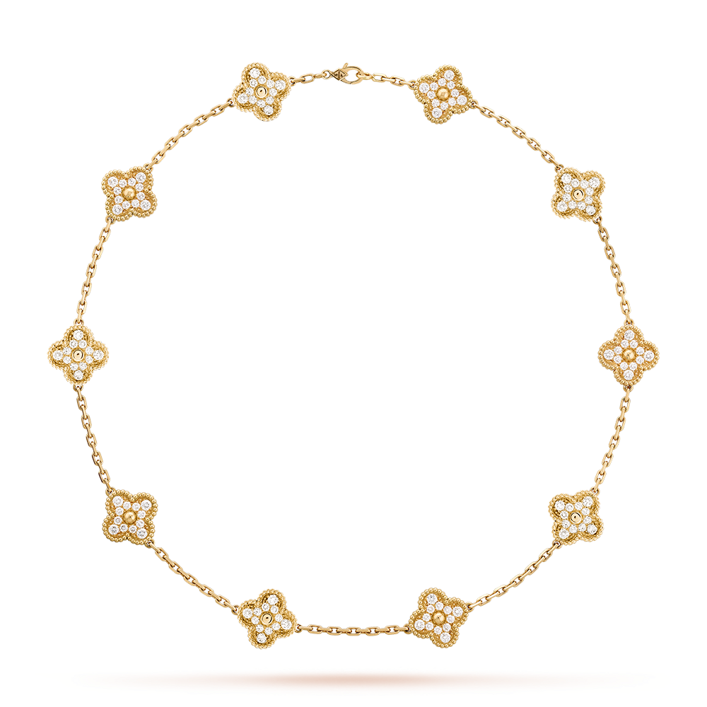 [OAKJURI Jewelry]CLOVER 10 MOTIFS DIAMOND NECKLACE