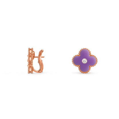 [OAKJURI Jewelry]CLOVER 15MM MOP DIAMOND EARRINGS COLLECTION