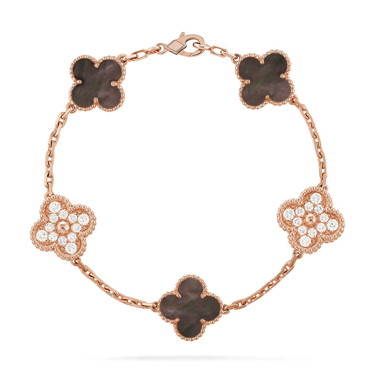 [OAKJURI Jewelry] CLOVER 5 MOTIF GRAY MOP BRACELET COLLECTION