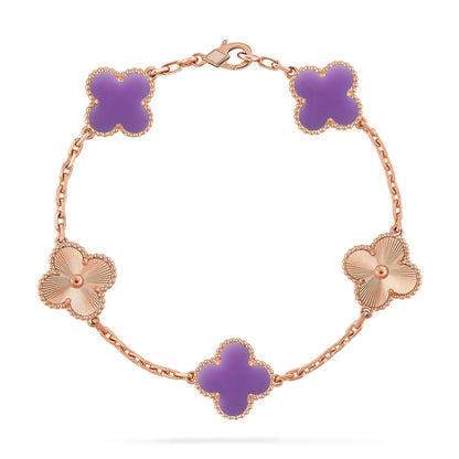 [OAKJURI Jewelry]CLOVER 5 MOTIF LIGHT PURPLE BRACELET COLLECTION