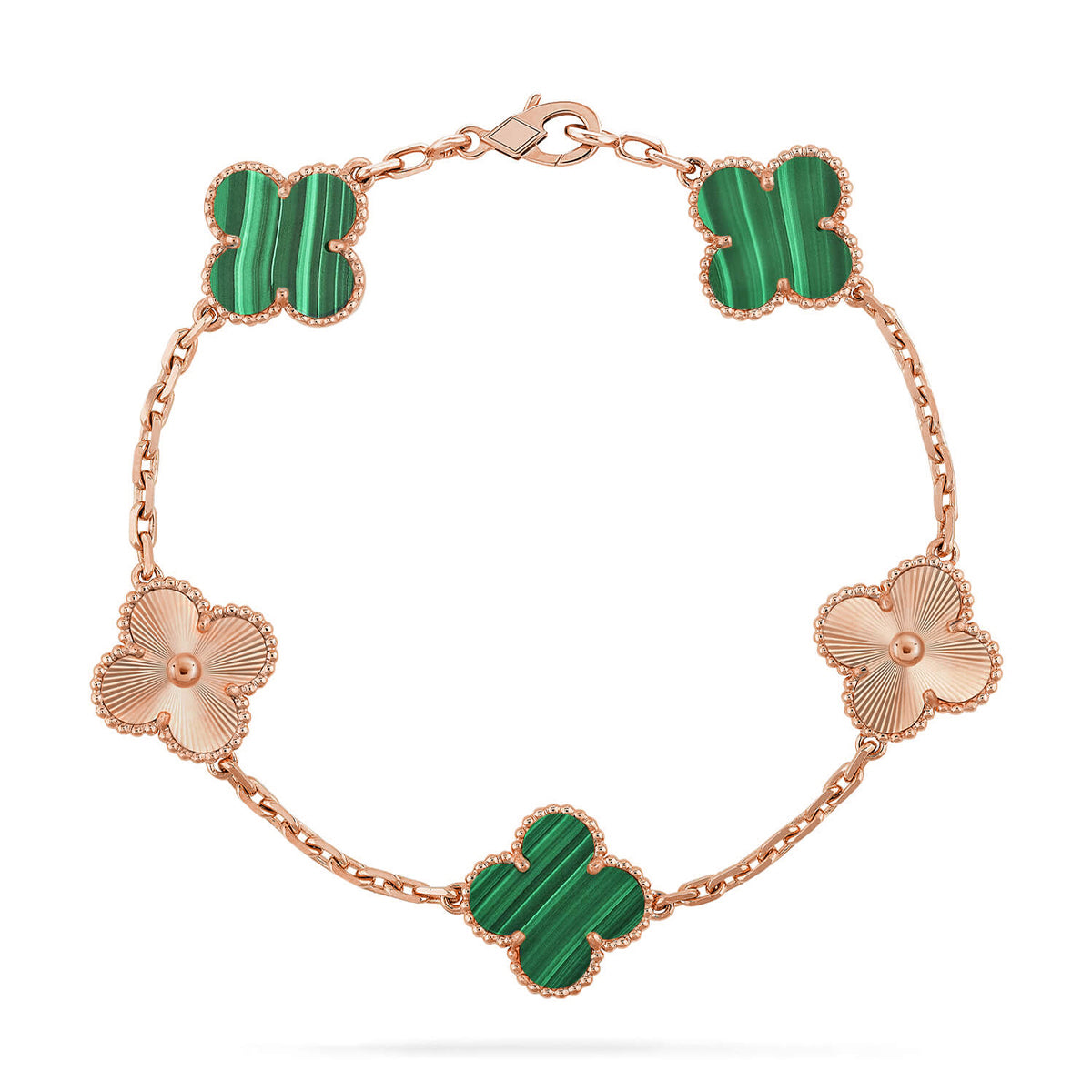 [OAKJURI Jewelry] CLOVER 5 MOTIF MALACHITE BRACELET COLLECTION