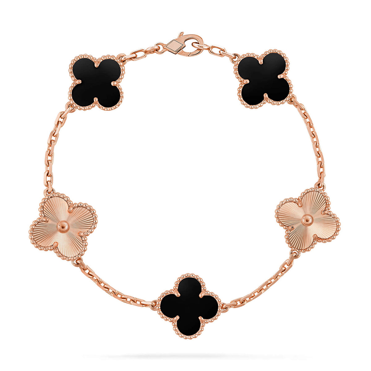 [OAKJURI Jewelry] CLOVER 5 MOTIF ONYXS BRACELET COLLECTION