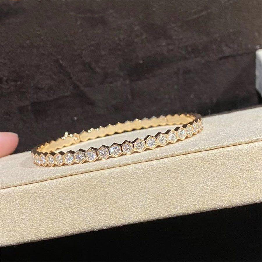 [OAKJURI Jewelry]BEE LOVE GOLD BRACELET FULL DIAMOND