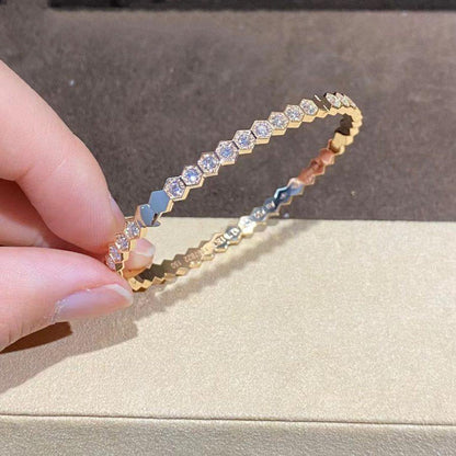 [OAKJURI Jewelry]BEE LOVE GOLD BRACELET FULL DIAMOND