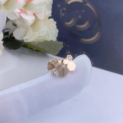 [OAKJURI Jewelry]BEE LOVE PINK GOLD DIAMOND EARRINGS