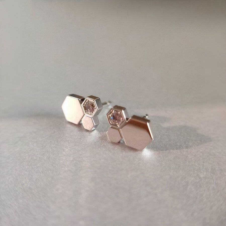 [OAKJURI Jewelry]BEE LOVE SILVER DIAMOND EARRINGS