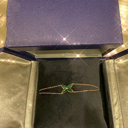 [OAKJURI Jewelry]JEUX BRACELET MALACHITE PINK GOLD 1 DIAMOND