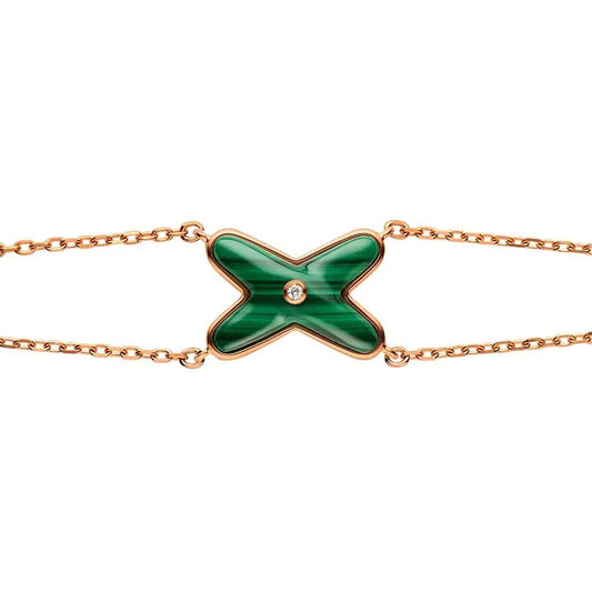 [OAKJURI Jewelry]JEUX BRACELET MALACHITE PINK GOLD 1 DIAMOND