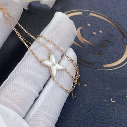[OAKJURI Jewelry]JEUX BRACELET WHITE MOP PINK GOLD 1 DIAMOND
