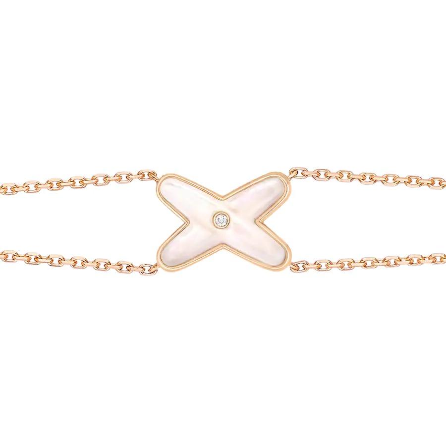 [OAKJURI Jewelry]JEUX BRACELET WHITE MOP PINK GOLD 1 DIAMOND