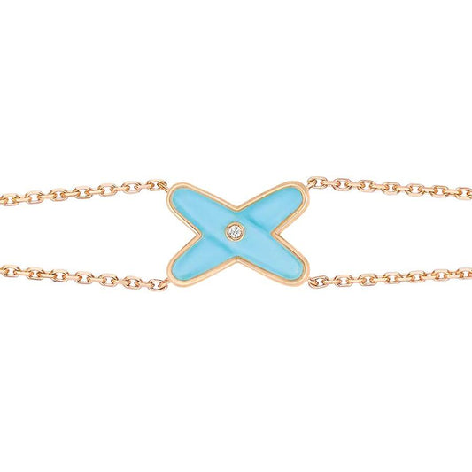 [OAKJURI Jewelry]JEUX BRACELET TURQUOISE PINK GOLD 1 DIAMOND