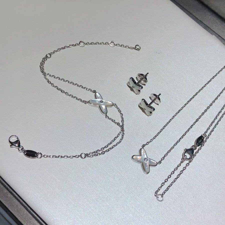 [OAKJURI Jewelry]JEUX BRACELET WHITE MOP SILVER 1 DIAMOND